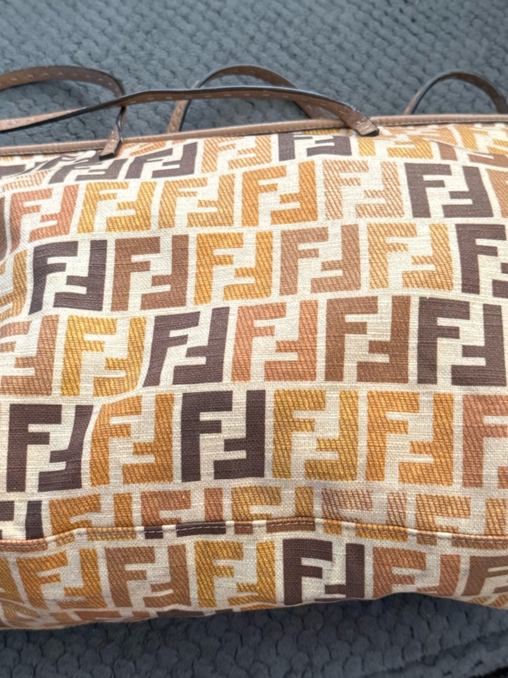 Fendi Tan & Brown FF Logo Tote Bag - Picture 2 of 16